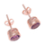 Rose gold plated amethyst stud earrings, 'Sparkling World' - 22k Rose Gold Plated Faceted Amethyst Stud Earrings (image 2c) thumbail