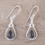 Rutilated quartz dangle earrings, 'Droplet Flair' - Drop-Shaped Rutilated Quartz Dangle Earrings from India (image 2b) thumbail