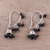 Onyx chandelier earrings, 'Music' - Faceted Onyx Chandelier Earrings from India (image 2) thumbail