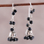 Onyx chandelier earrings, 'Music' - Faceted Onyx Chandelier Earrings from India (image 2b) thumbail