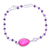 Multi-gemstone pendant bracelet, 'Colorful Elegance in Pink' - Multi-Gemstone Link Pendant Bracelet in Pink from India thumbail