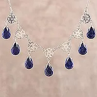 Lapis lazuli pendant necklace, Blue Dance