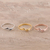 Gold plated, rose gold plated, and sterling silver band rings, 'Dog Bones' (set of 3) - 3 Gold, Rose Gold Plated, and Sterling Silver Band Rings