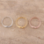 Anillos chapados en oro, chapados en oro rosa y plata de ley (juego de 3) - 3 anillos de banda de oro, chapados en oro rosa y plata de ley