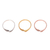 Anillos chapados en oro, chapados en oro rosa y plata de ley (juego de 3) - 3 anillos de banda de oro, chapados en oro rosa y plata de ley