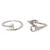 Sterling silver wrap rings, 'Handy' (pair) - Nail and Wrench Sterling Silver Wrap Rings from India (Pair)