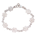 Sterling silver link bracelet, 'Infinity Loops' - Loop Pattern Sterling Silver Link Bracelet from India