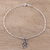 Sterling silver chain bracelet, 'Om Peace' - Sterling Silver Om Charm Bracelet from India (image 2b) thumbail