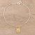 Gold accented sterling silver chain bracelet, 'Golden Owl' - Gold Accented Sterling Silver Owl Chain Bracelet from India (image 2) thumbail