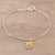 Gold accented sterling silver chain bracelet, 'Golden Owl' - Gold Accented Sterling Silver Owl Chain Bracelet from India (image 2b) thumbail