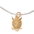 Gold accented sterling silver chain bracelet, 'Golden Owl' - Gold Accented Sterling Silver Owl Chain Bracelet from India (image 2d) thumbail