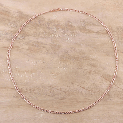 Halskette aus rosévergoldetem Sterlingsilber, (3 mm) - Halskette aus rosévergoldetem Sterlingsilber (3 mm)