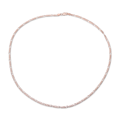 Rose gold plated sterling silver chain necklace, 'Shimmering Flair' (2 mm) - Rose Gold Plated Sterling Silver Chain Necklace (2mm)