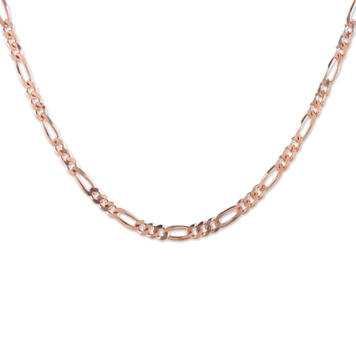 Rose gold plated sterling silver chain necklace, 'Shimmering Flair' (2 mm) - Rose Gold Plated Sterling Silver Chain Necklace (2mm)