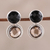 Smoky quartz and onyx drop earrings, 'Twin Glitter' - Smoky Quartz and Onyx Drop Earrings from India thumbail