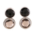 Smoky quartz and onyx drop earrings, 'Twin Glitter' - Smoky Quartz and Onyx Drop Earrings from India (image 2a) thumbail