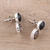 Smoky quartz and onyx drop earrings, 'Twin Glitter' - Smoky Quartz and Onyx Drop Earrings from India (image 2b) thumbail