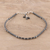 Hematite beaded anklet, 'Gleaming Muse' - Hematite and Sterling Silver Beaded Anklet from India (image 2b) thumbail