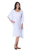 Cotton caftan dress, 'Cerulean Summer' - Cotton Caftan with Cerulean Stripes from India