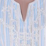 Cotton tunic, 'Cerulean Summer' - Cotton Tunic with Cerulean Stripes from India