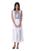 Cotton dress, 'Moroccan Glamour' - Cotton Dress with Geometric Lapis Embroidery (image 2b) thumbail