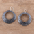 Ohrhänger aus Sterlingsilber - Oxidierte runde Blumen-Ohrringe aus Sterlingsilber aus Indien