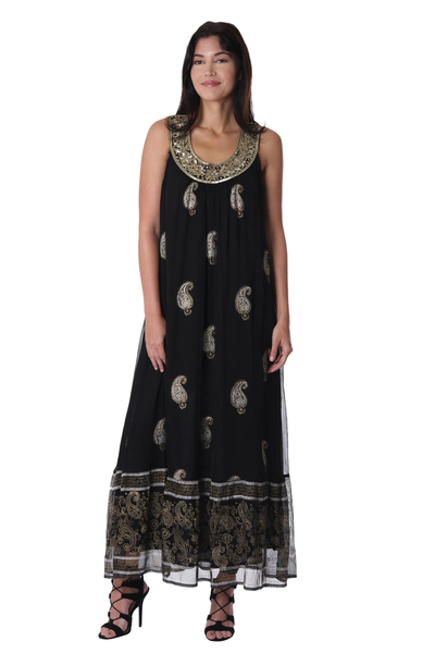 Paisley Pattern Viscose Shift Dress from India