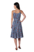 Cotton sundress, 'Garden Bliss' - Floral Printed Cotton Sundress in Cerulean from India (image 2d) thumbail