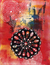'Ajna Chakra' - Signed Spiritual Chakra Painting in Red from India thumbail