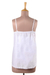 Cotton tank top, 'Beautiful Summer' - Floral Embroidered White Cotton Tank Top from India (image 2d) thumbail