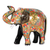 Papier mache sculpture, 'Royal Greeting' - Hand-Painted Floral Elephant Papier Mache Sculpture