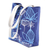 Cotton tote, 'Lapis Garden' - Embroidered Floral Cotton Tote in Lapis from India (image 2b) thumbail