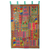 Patchwork-Wandbehang aus recycelter Baumwollmischung, 'Indian Grandeur'. - Bunte Blumenmischung aus recycelter Baumwolle Wandbehang