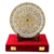Marble plate, 'Golden Exotica' - Hand Painted Marble Display Plate and Stand with 22k Gold