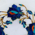 Plato decorativo con incrustaciones de mármol. - Plato decorativo con incrustaciones de mármol con motivo floral azul de la India.