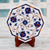 Dekorativer Teller mit Marmoreinlage - Dekorativer Teller mit Blumenmotiv und Marmoreinlage aus Indien
