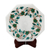 Marble inlay decorative plate, 'Ivy Garland' - Green Floral Marble Inlay Decorative Plate from India