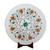 Marble inlay decorative plate, 'Summer Fantasy' - Orange and Green Floral Marble Inlay Decorative Plate