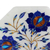 Placa decorativa con incrustaciones de mármol - Plato decorativo con incrustaciones de mármol y motivos florales azules de la India