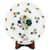 Marble inlay decorative plate, 'Summer Bouquet' - Indian Marble and Gemstone Inlay Plate and Stand