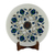 Marble inlay decorative plate, 'Floral Burst' - Intricate Marble Inlay Decorative Plate from India (image 2a) thumbail