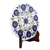 Dekorativer Teller mit Marmoreinlage - Dekorativer Teller mit Marmoreinlage und blauen Blumenmotiven