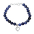 Sodalite beaded bracelet, 'Love is in the Heart' - Heart Charm Sodalite Beaded Bracelet from India thumbail