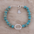 Sterling silver and composite turquoise beaded pendant bracelet, 'Blissful Globes' - Sterling Silver and Composite Turquoise Bracelet from India (image 2) thumbail