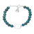 Sterling silver and composite turquoise beaded pendant bracelet, 'Blissful Globes' - Sterling Silver and Composite Turquoise Bracelet from India (image 2c) thumbail