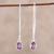 Pendientes colgantes de amatista, 'Stylish Lilac' - Pendientes colgantes de amatista facetada de la India