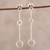 Sterling silver dangle earrings, 'Dainty Loops' - Circle Motif Sterling Silver Dangle Earrings from India