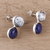 Lapis lazuli and agate drop earrings, 'Pure Majesty' - Lapis Lazuli and Agate Drop Earrings from India