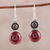 Garnet dangle earrings, 'Garnet Flair' - Natural Garnet Dangle Earrings Crafted in India
