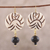 Bone dangle earrings, 'Round Allure' - Handmade Round Bone Dangle Earrings from India